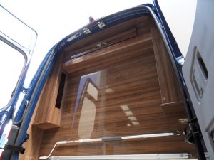 Luxury motorhome rear storage