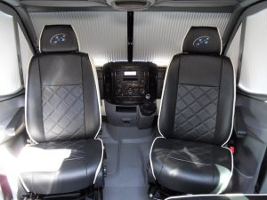 sprinter sporthome swivel cab seats in leather