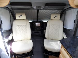 Mercedes motorhome cream leather swivel seats
