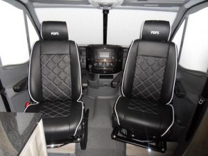 black leather captain seats