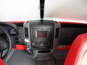 red leather dashboard