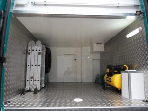 VW Crafter Sporthome garage ladders